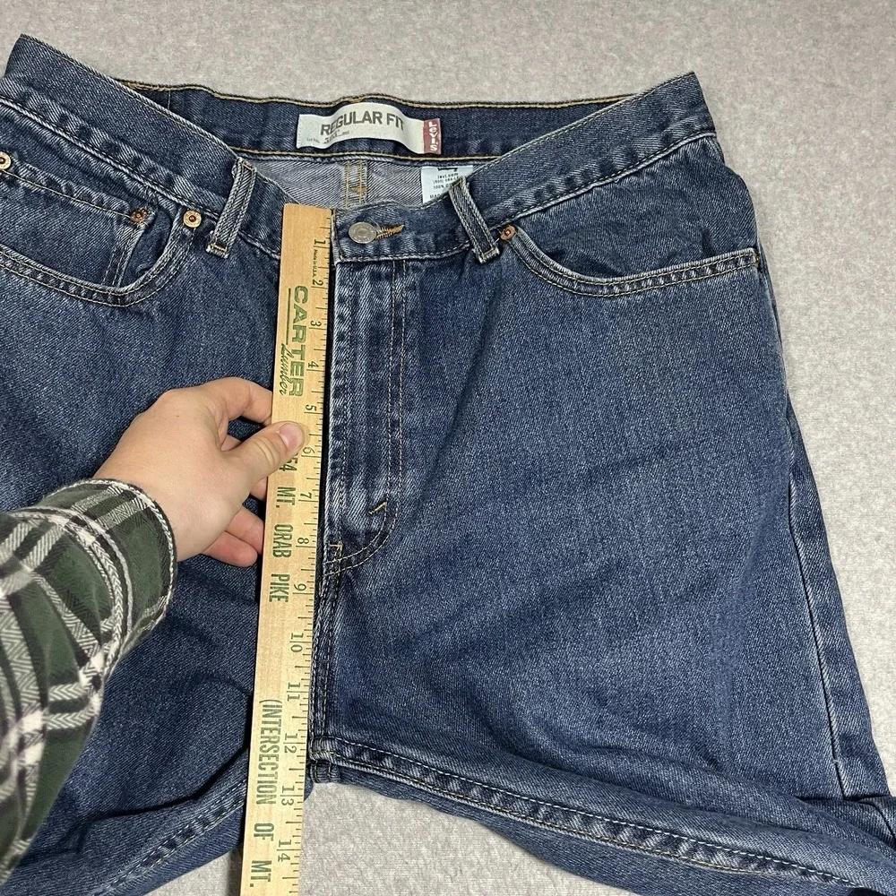 Vintage Levis Jeans Mens 36x32 (Fits 34x32) Blue 505 Straight Denim Cotton Y2K